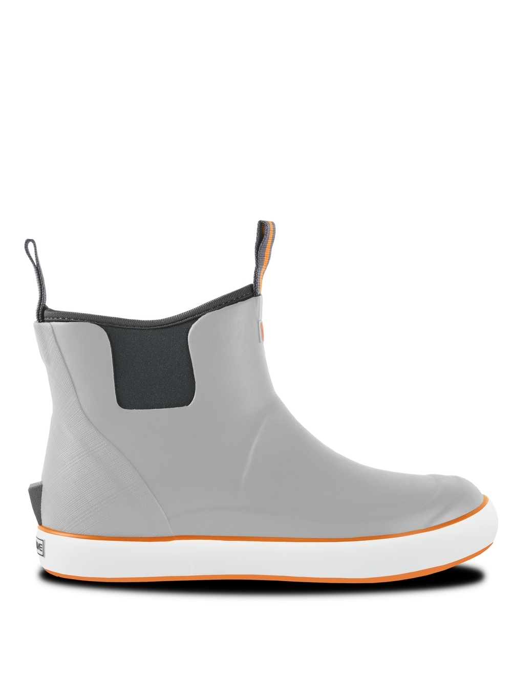 Men's Gray Slip-On Rain & Snow Boots with Orange Trim